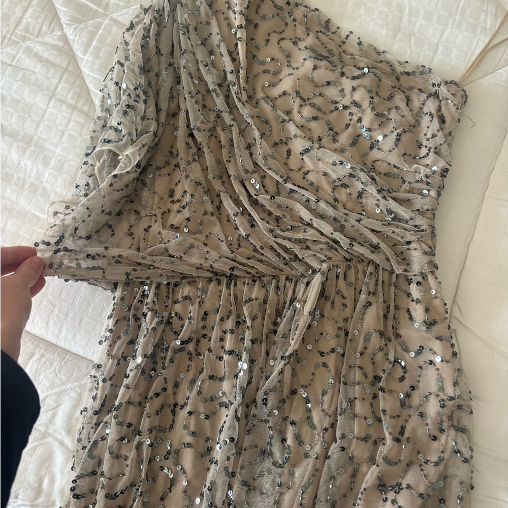 Saks fifth Beige Sequin Dress